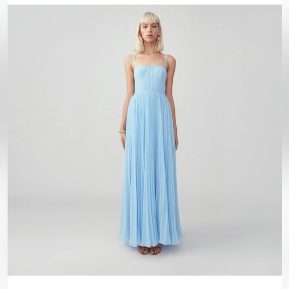 fame and partners light blue dress Fame and Partners the ruby maxi dress in light blue